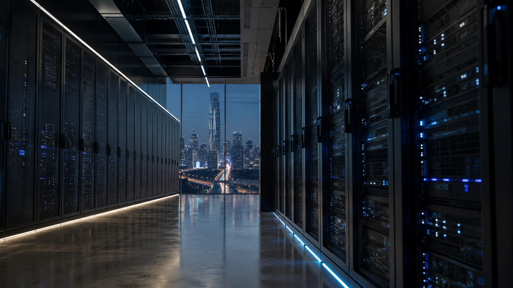 AI data center corridor